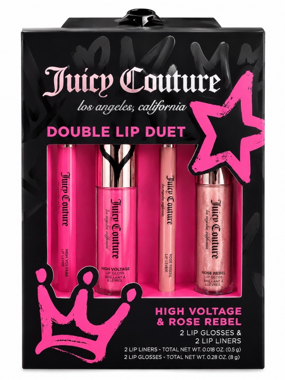 Juicy Couture Double Lip Duet-2 lip glosses and 2 lip liners